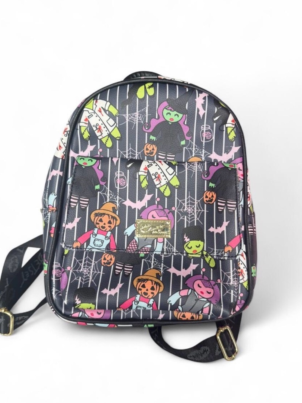 Betsey Johnson Black Mini Backpack Halloween Character Print